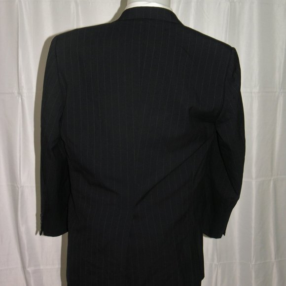 Gieves & Hawkes Henry Vintage Dark Blue Striped Two Button Suit 42R - Picture 8 of 13